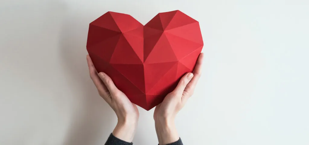 Someone holding a heart on Valentine's Day